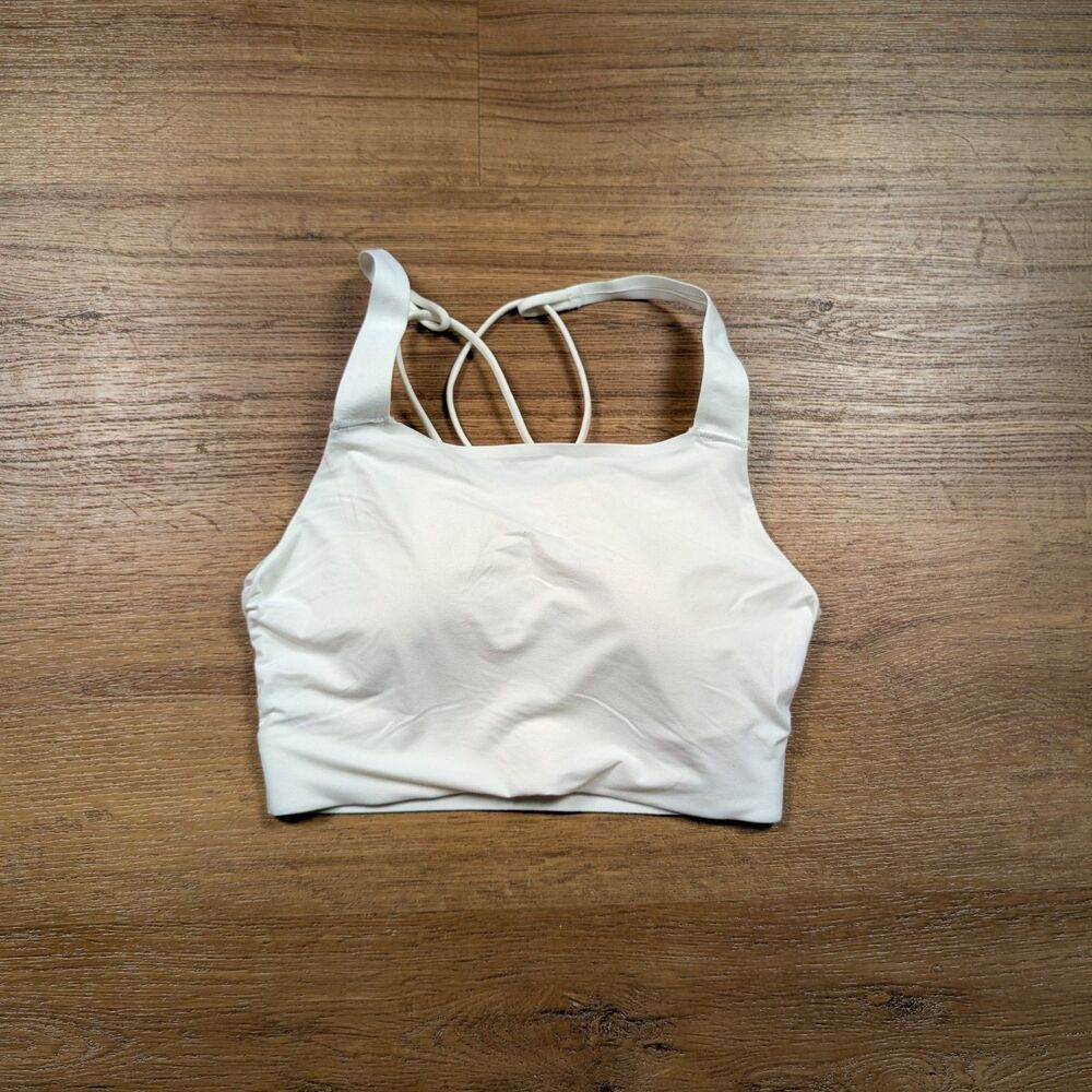Nike Dri-FIT Sports Bra XS White Medium Support Adjustable Straps Wireless